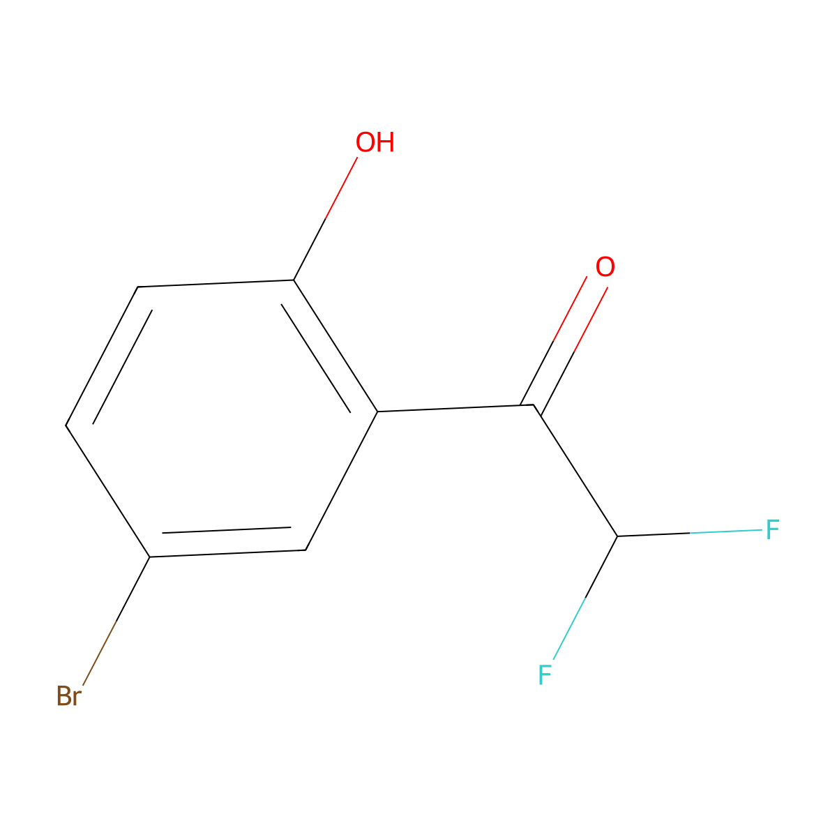 1-(5-Bromo-2-hydroxyphenyl)-2,2-difluoroethan-1-one molecular structure, CAS 2228411-53-6