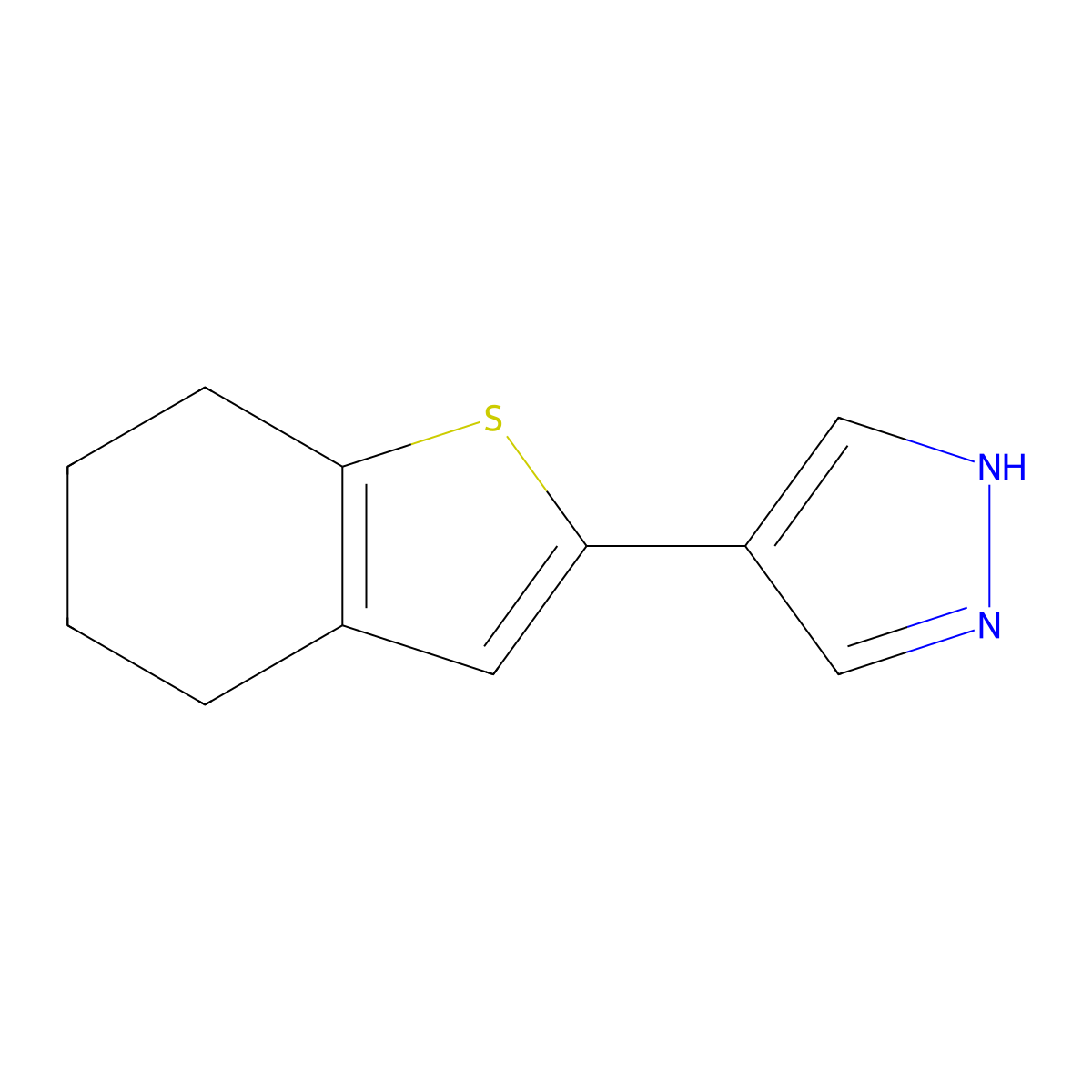 4-(4,5,6,7-tetrahydro-1-benzothiophen-2-yl)-1H-pyrazole molecular structure, CAS 2228412-11-9