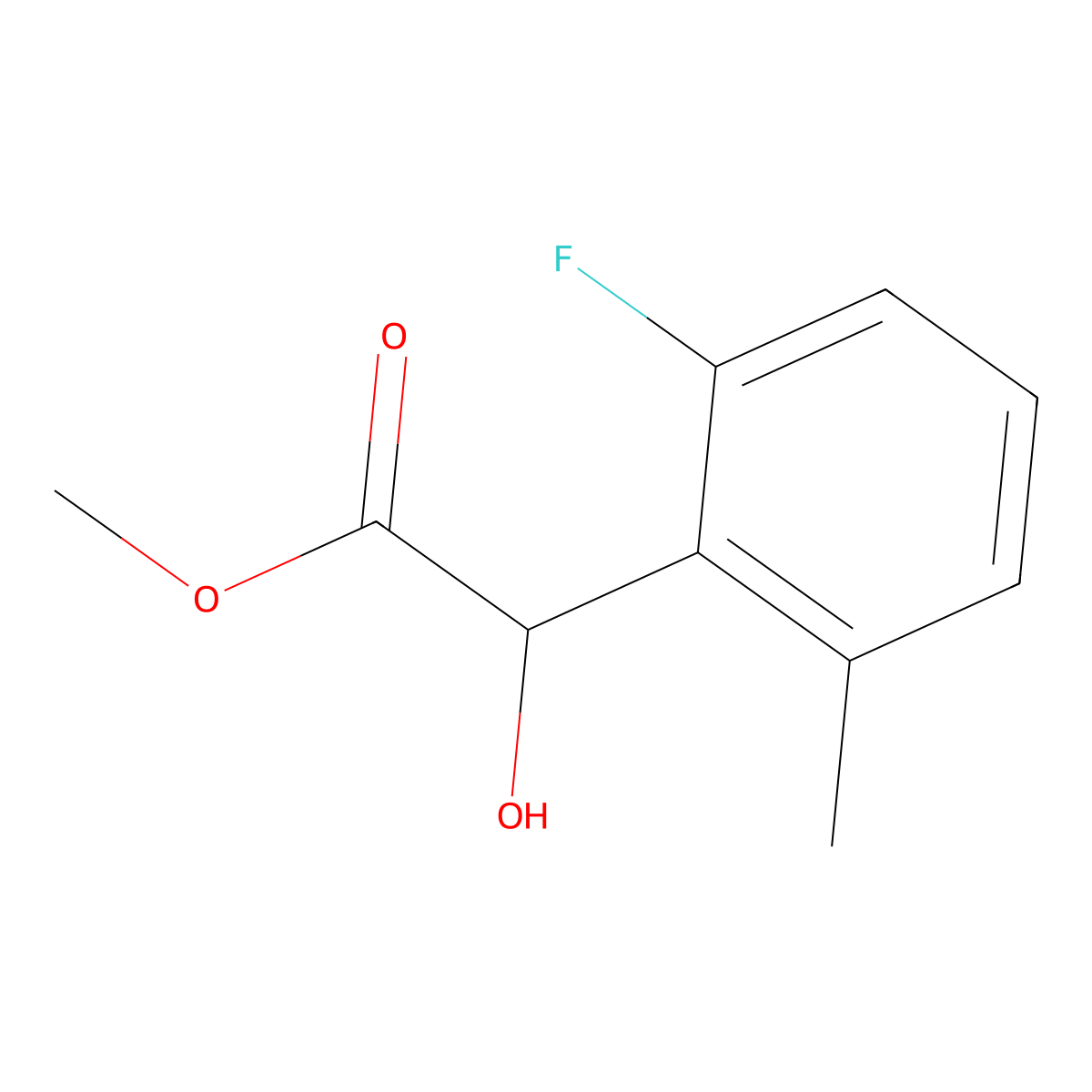 Methyl 2-(2-fluoro-6-methylphenyl)-2-hydroxyacetate molecular structure, CAS 2228412-66-4