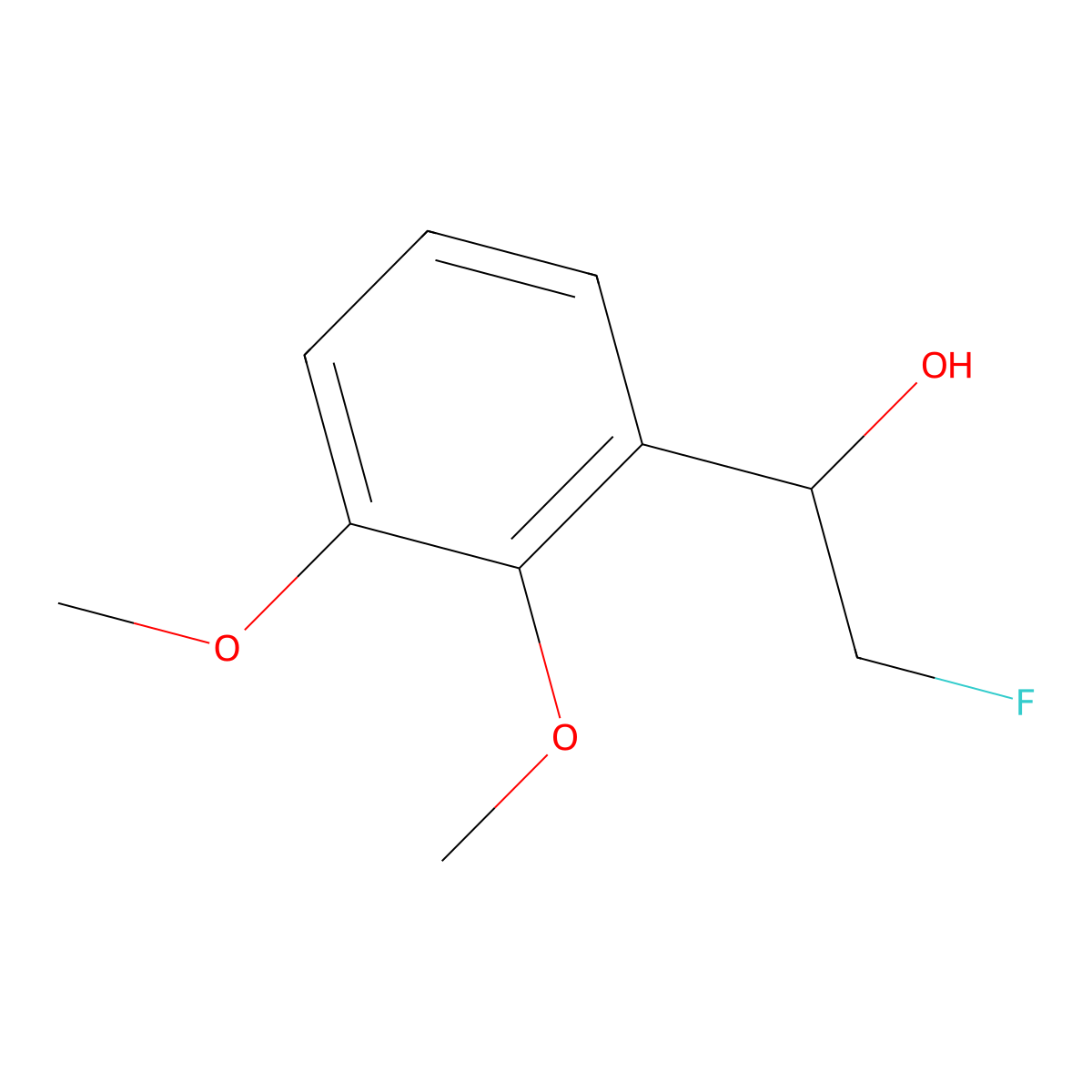 1-(2,3-Dimethoxyphenyl)-2-fluoroethan-1-ol molecular structure, CAS 2228414-46-6