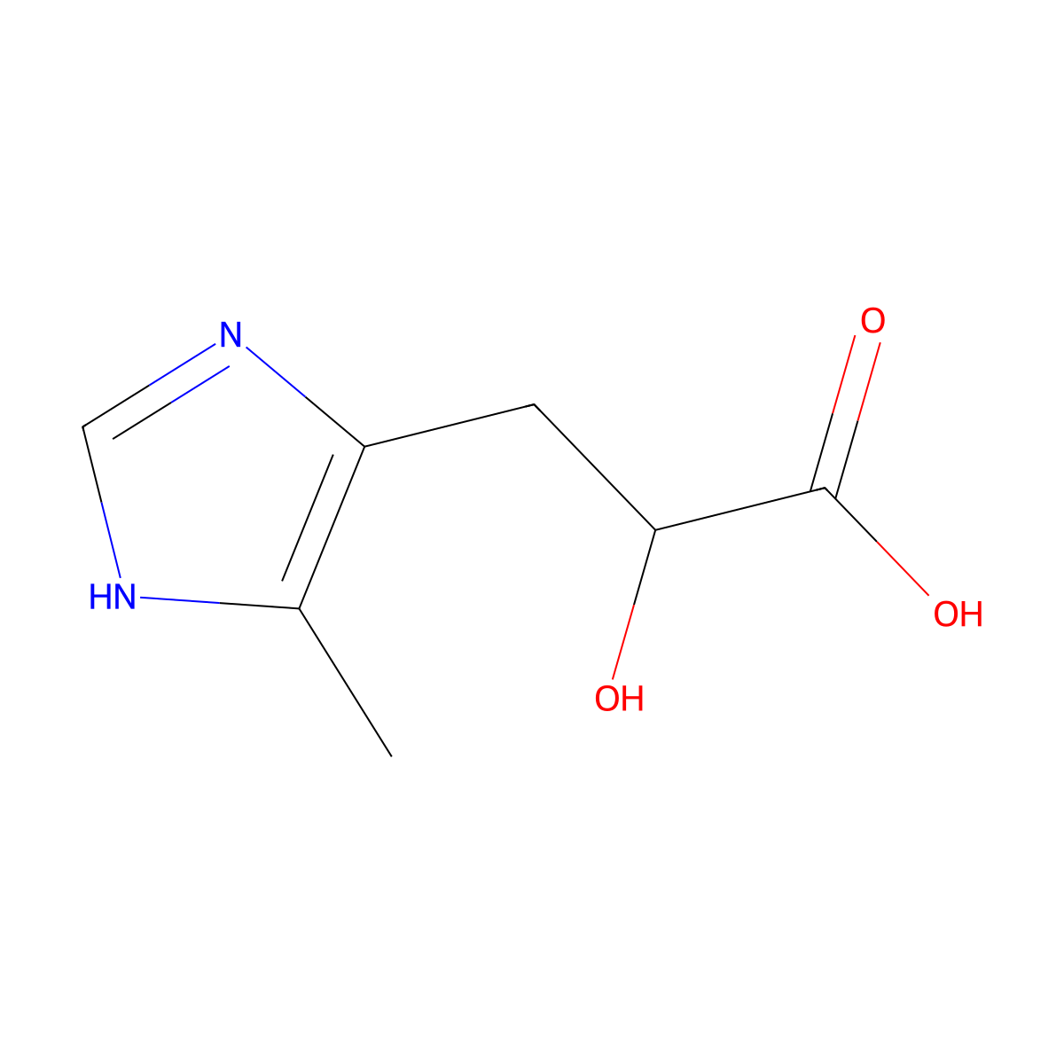 2-hydroxy-3-(4-methyl-1H-imidazol-5-yl)propanoic acid molecular structure, CAS 2228420-34-4