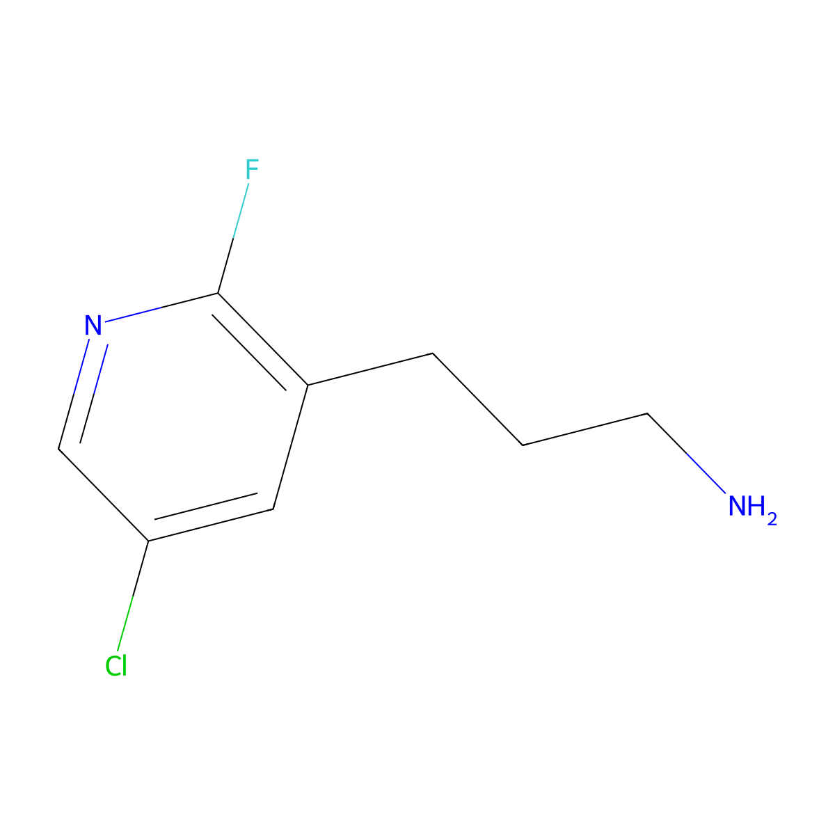 3-(5-Chloro-2-fluoropyridin-3-yl)propan-1-amine molecular structure, CAS 2228421-53-0