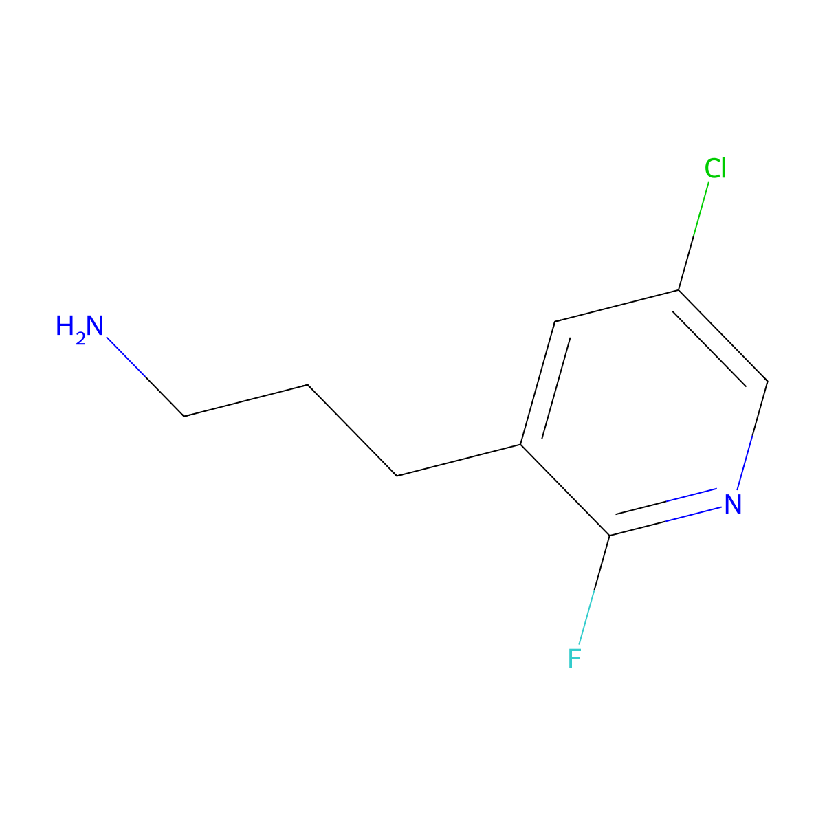 3-(5-Chloro-2-fluoropyridin-3-yl)propan-1-amine molecular structure, CAS 2228421-53-0