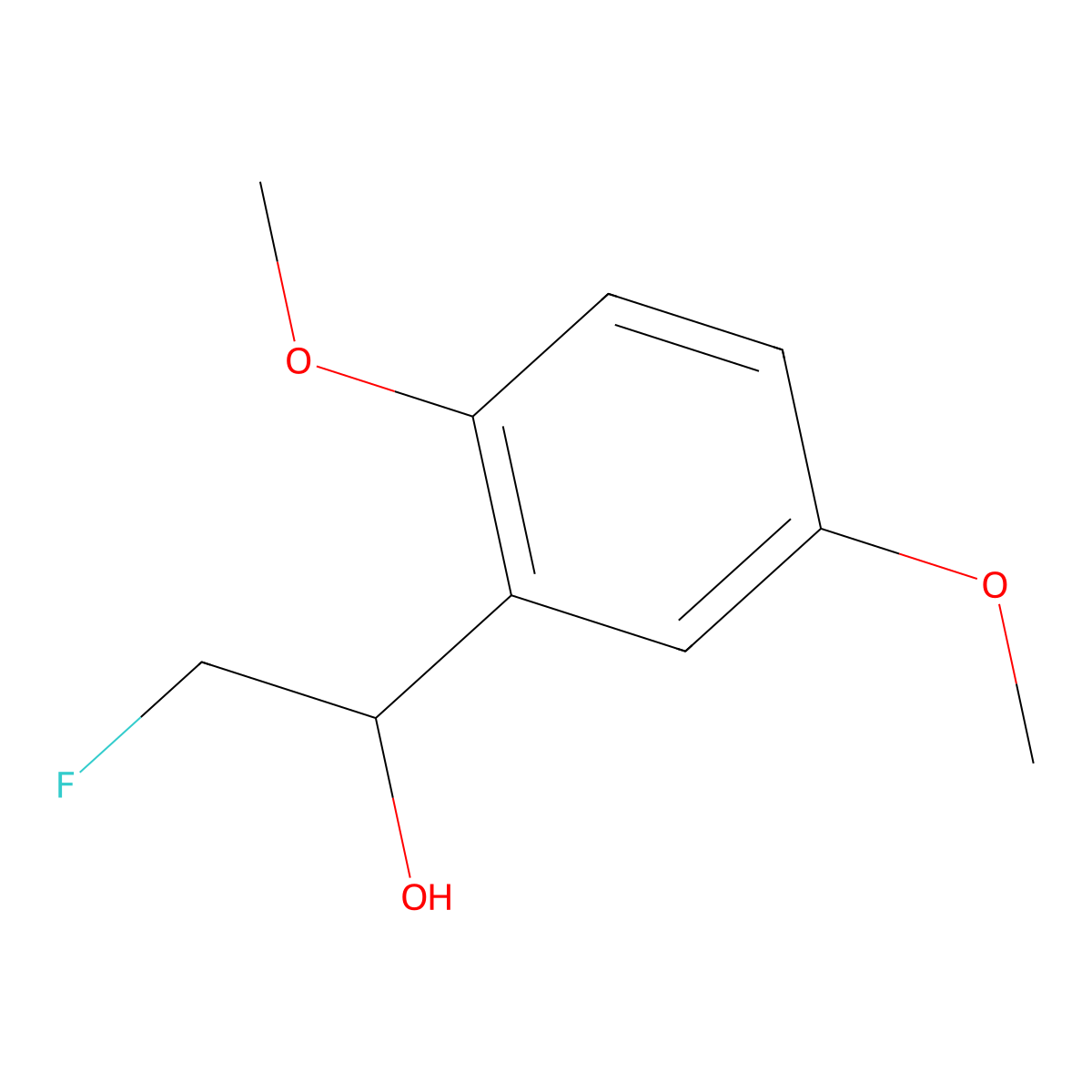 1-(2,5-Dimethoxyphenyl)-2-fluoroethan-1-ol molecular structure, CAS 2228422-81-7