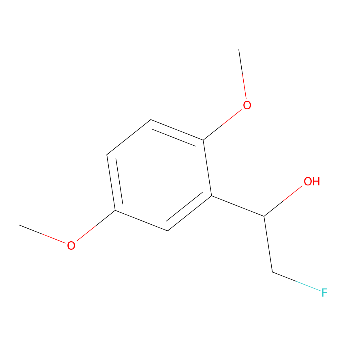 1-(2,5-Dimethoxyphenyl)-2-fluoroethan-1-ol molecular structure, CAS 2228422-81-7