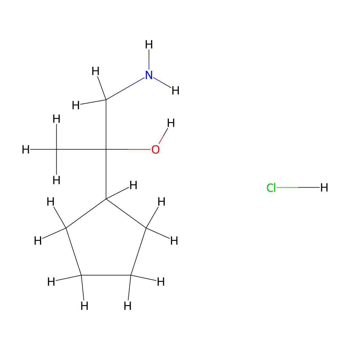 1-Amino-2-cyclopentylpropan-2-ol hydrochloride molecular structure, CAS 2228423-02-5