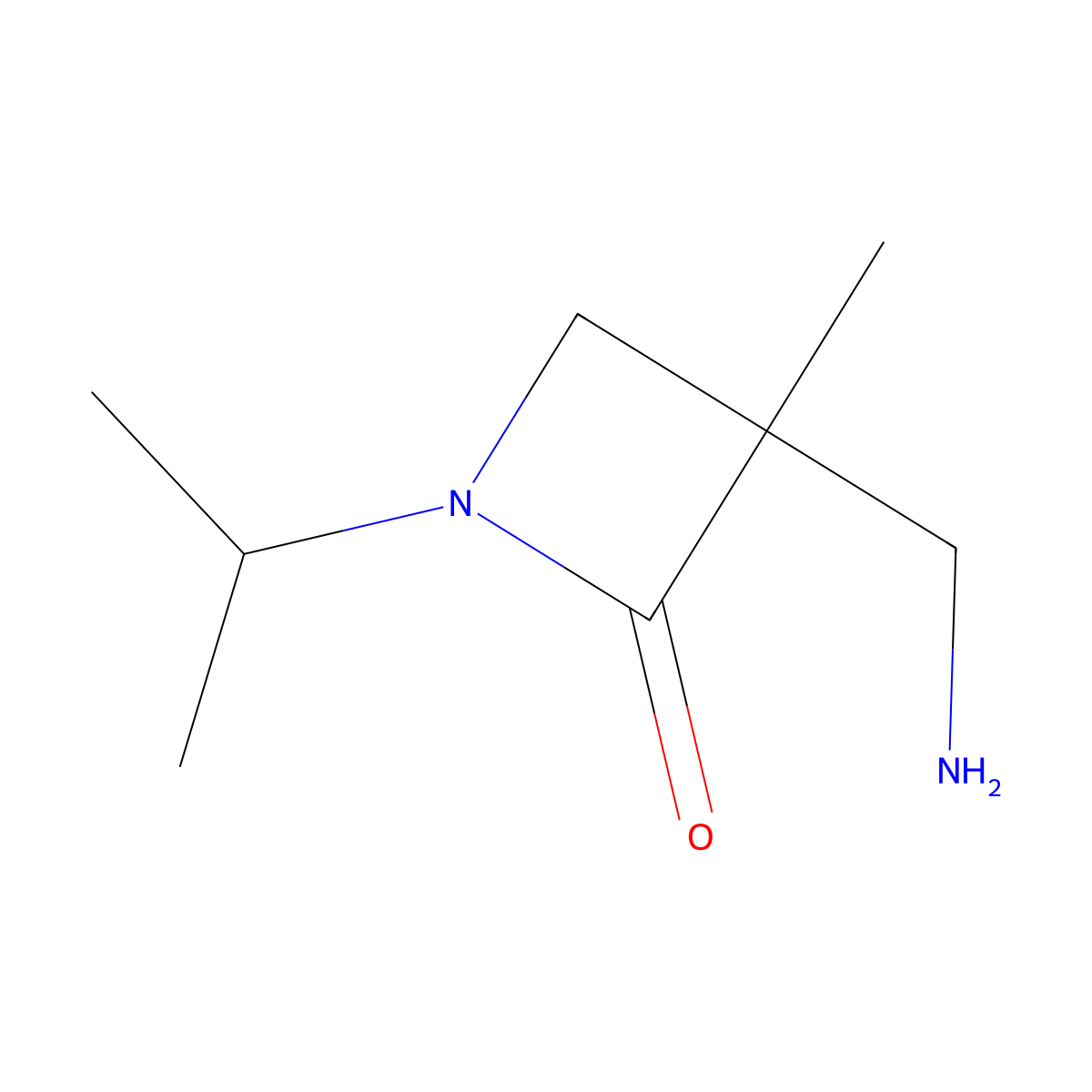3-(Aminomethyl)-3-methyl-1-(propan-2-yl)azetidin-2-one molecular structure, CAS 2228423-36-5