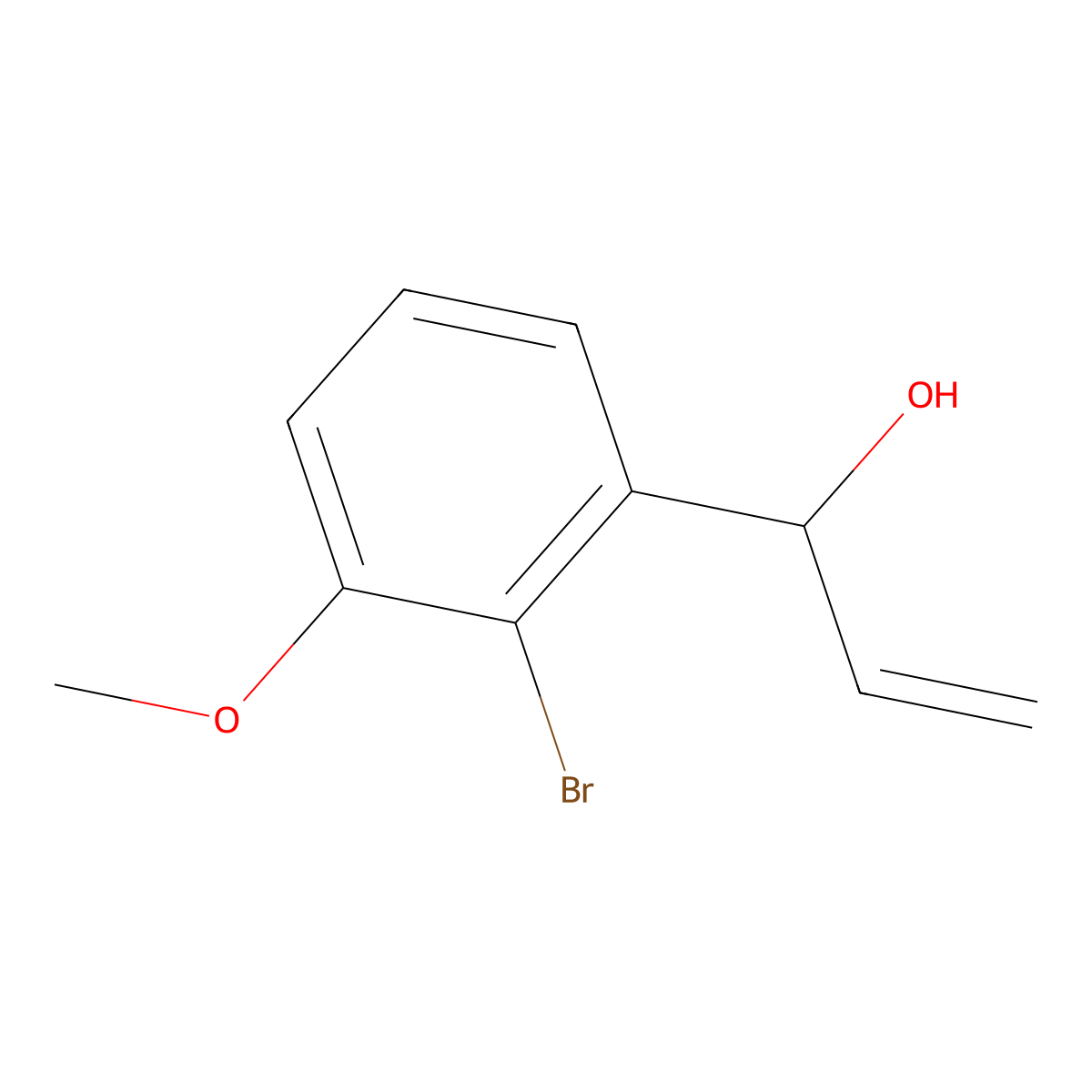 1-(2-Bromo-3-methoxyphenyl)prop-2-en-1-ol molecular structure, CAS 2228424-60-8