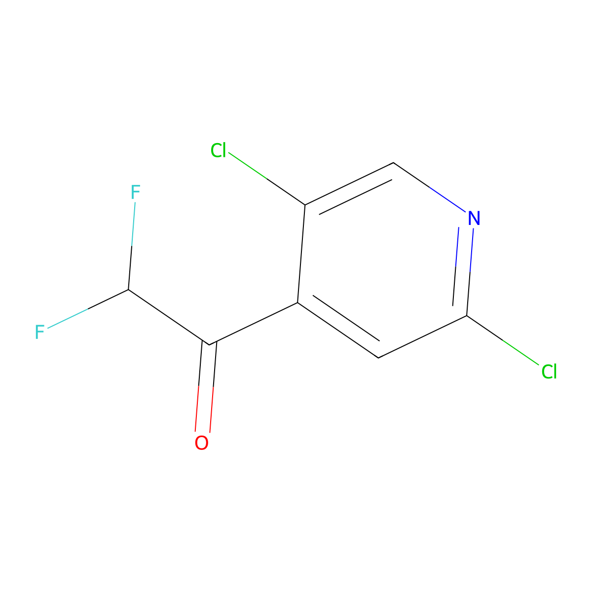 1-(2,5-Dichloropyridin-4-yl)-2,2-difluoroethanone molecular structure, CAS 2228425-82-7