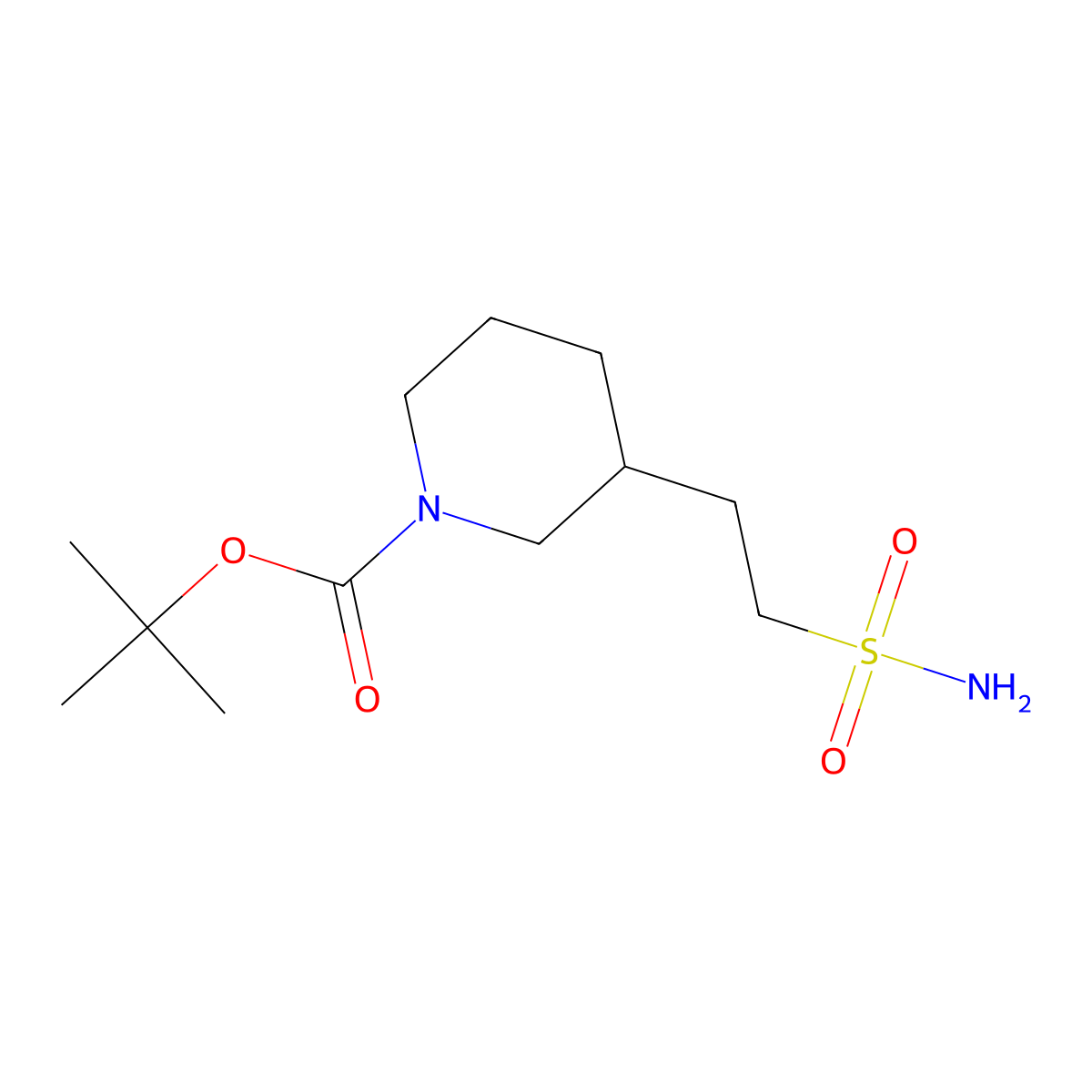 Tert-butyl 3-(2-sulfamoylethyl)piperidine-1-carboxylate molecular structure, CAS 2228427-36-7