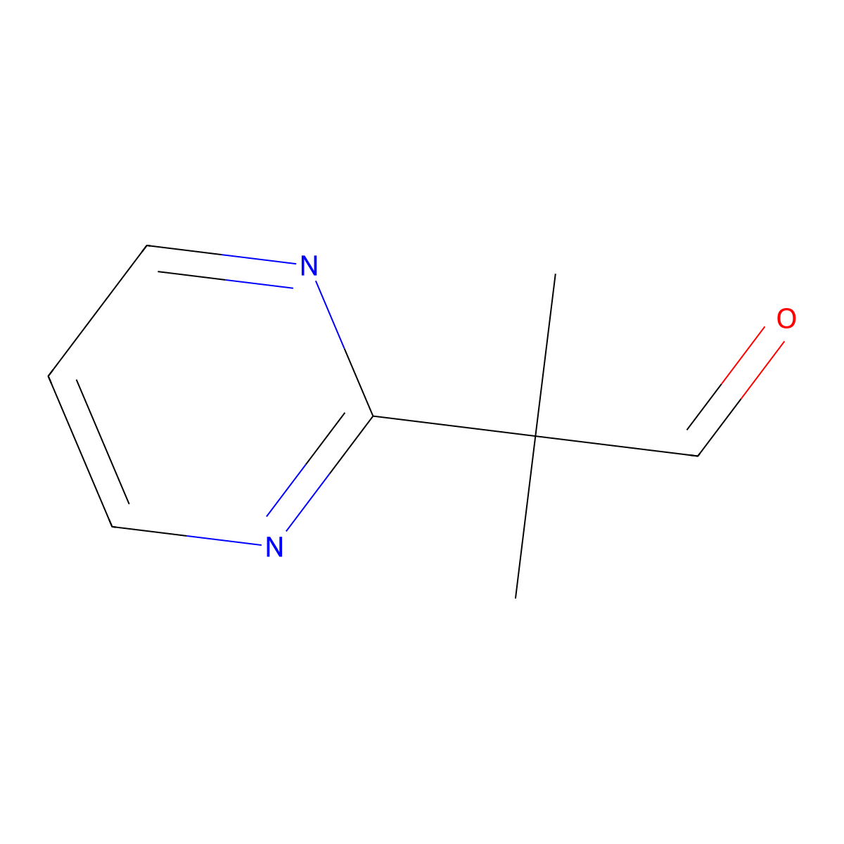 2-Methyl-2-(pyrimidin-2-yl)propanal molecular structure, CAS 2228427-54-9