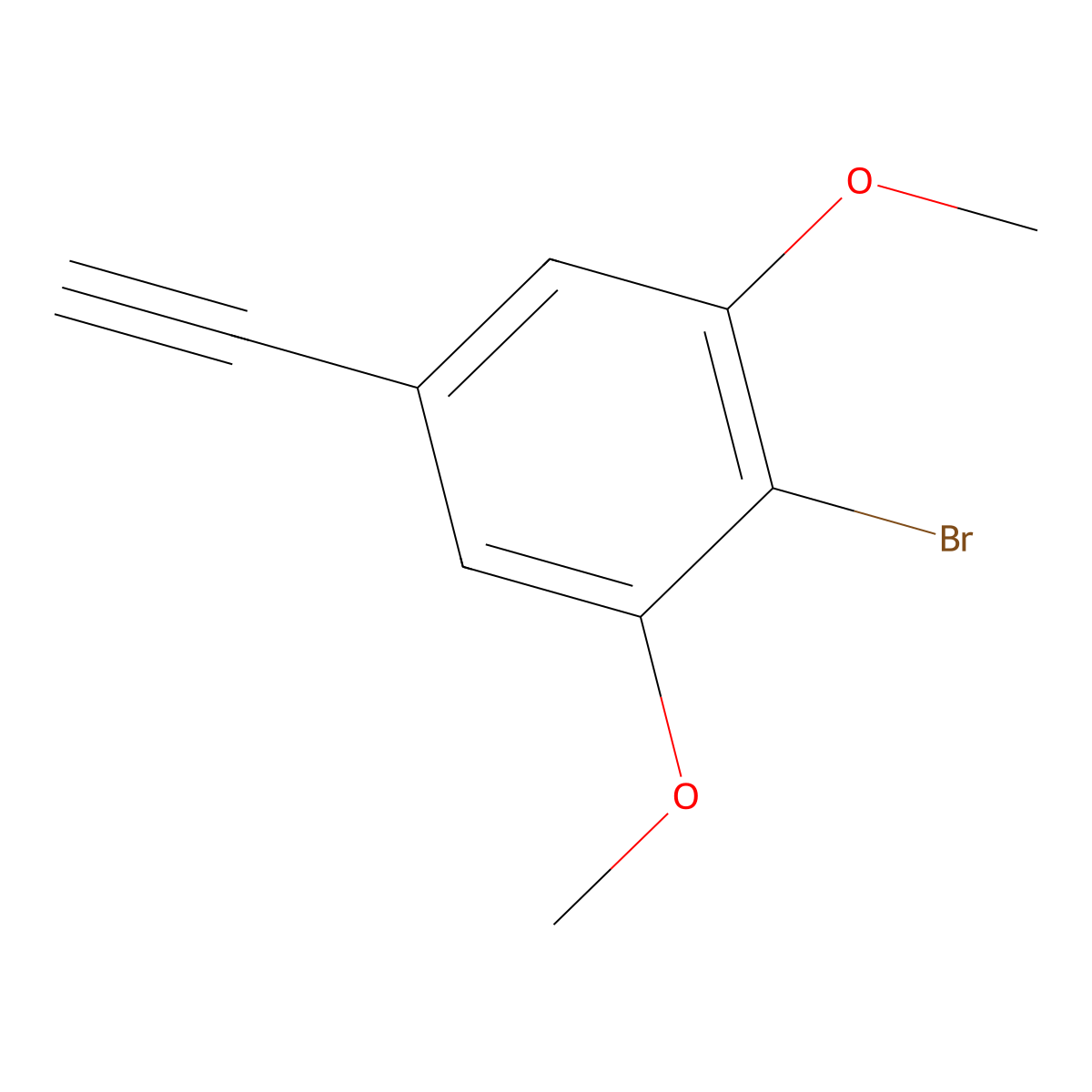 2-Bromo-5-ethynyl-1,3-dimethoxybenzene molecular structure, CAS 2228428-05-3