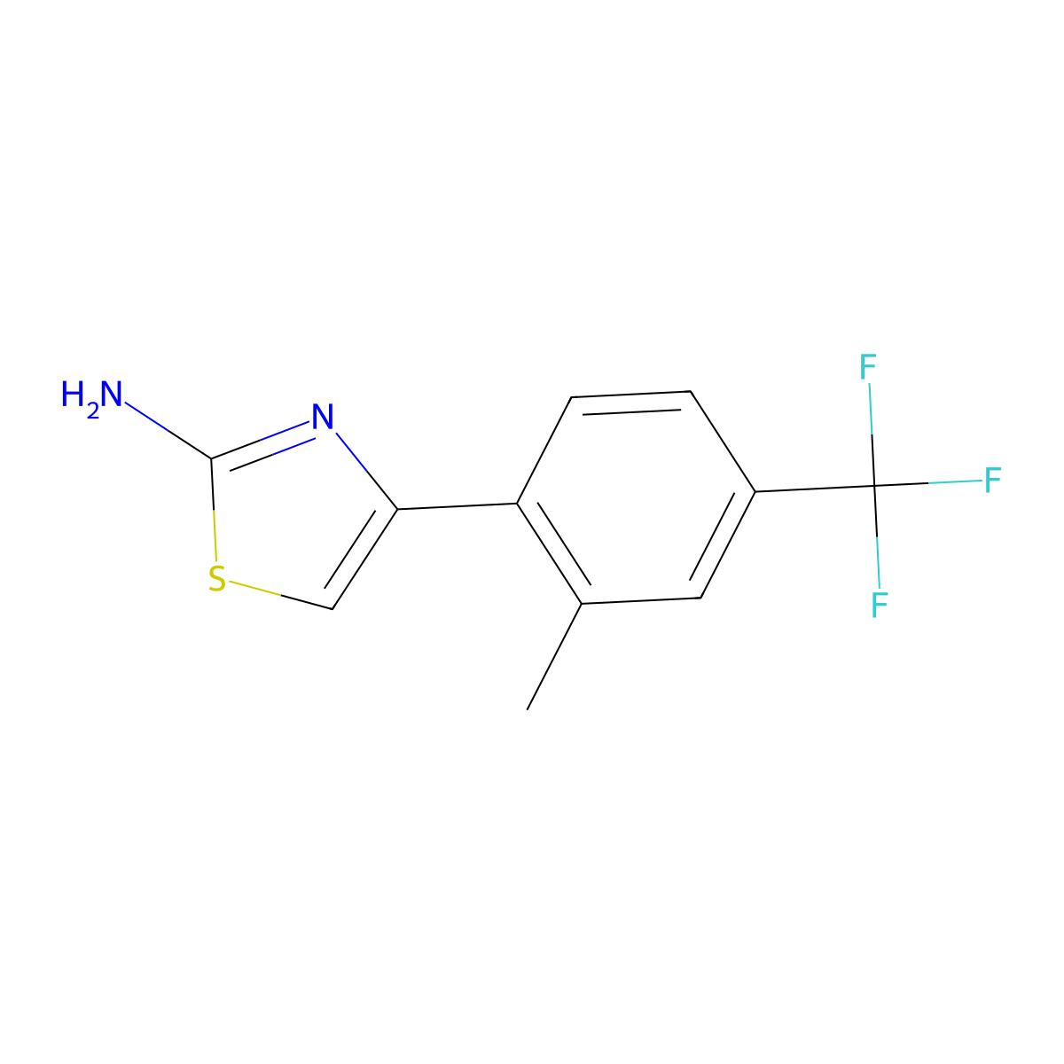 4-[2-Methyl-4-(trifluoromethyl)phenyl]-1,3-thiazol-2-amine molecular structure, CAS 2228428-19-9