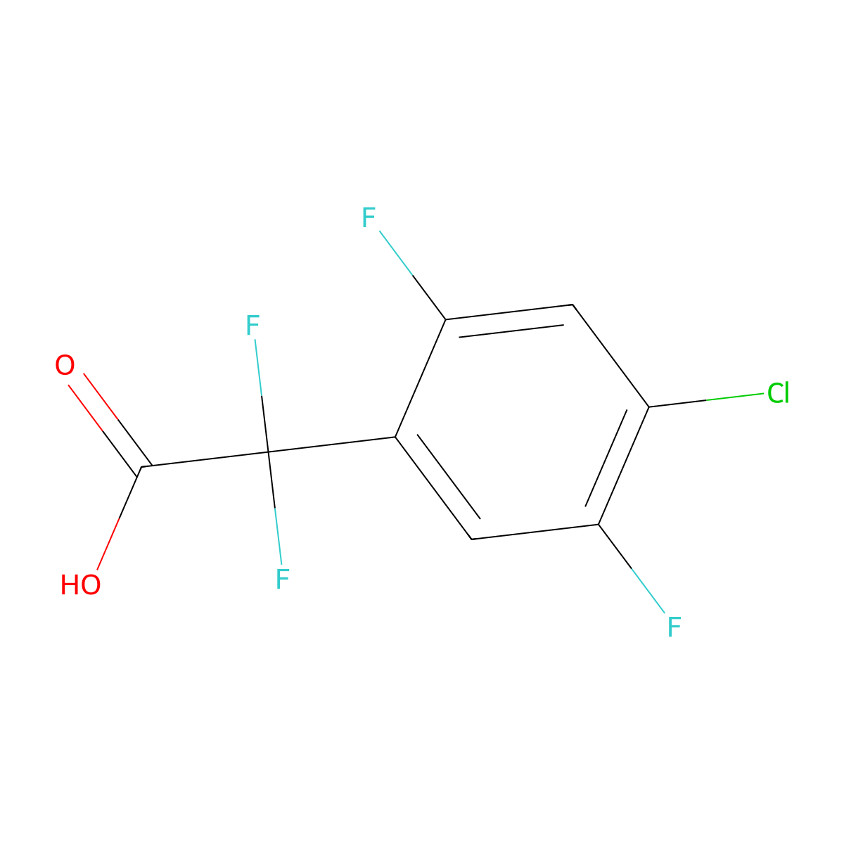 2-(4-Chloro-2,5-difluorophenyl)-2,2-difluoroacetic acid molecular structure, CAS 2228431-65-8