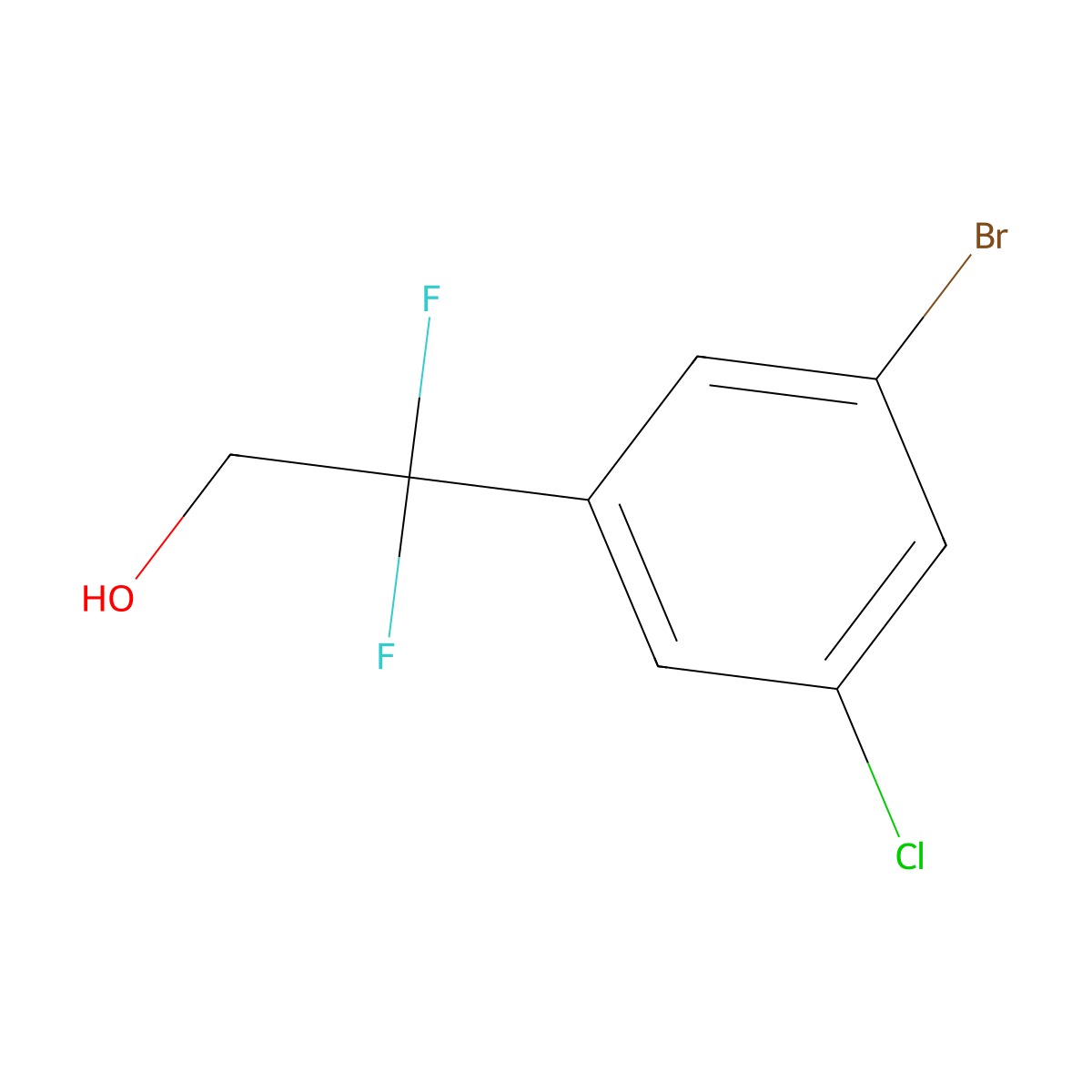 2-(3-Bromo-5-chlorophenyl)-2,2-difluoroethan-1-ol molecular structure, CAS 2228431-99-8