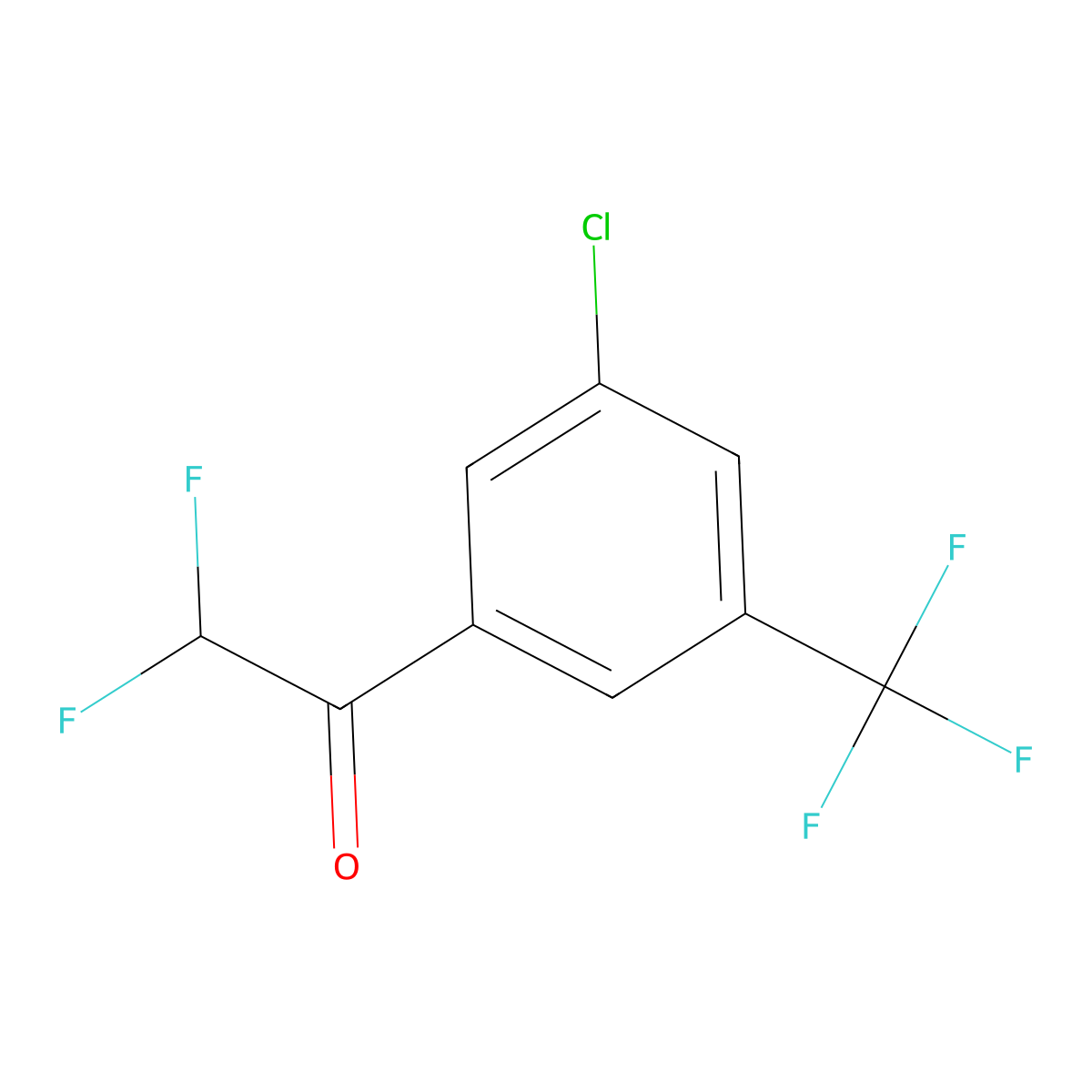 1-(3-Chloro-5-(trifluoromethyl)phenyl)-2,2-difluoroethanone molecular structure, CAS 2228432-29-7