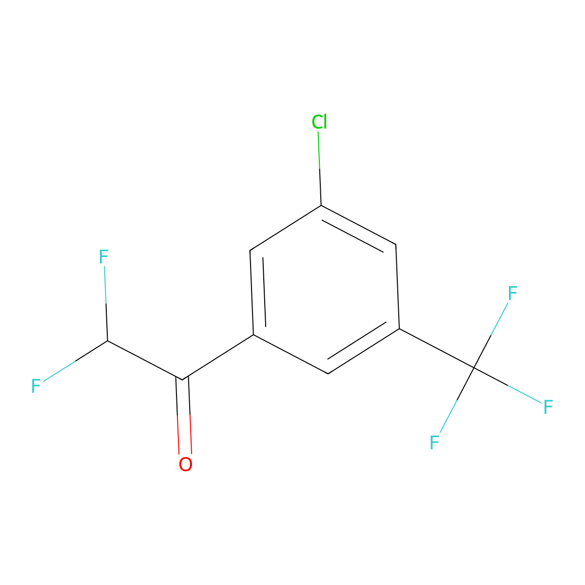 1-(3-Chloro-5-(trifluoromethyl)phenyl)-2,2-difluoroethanone molecular structure, CAS 2228432-29-7