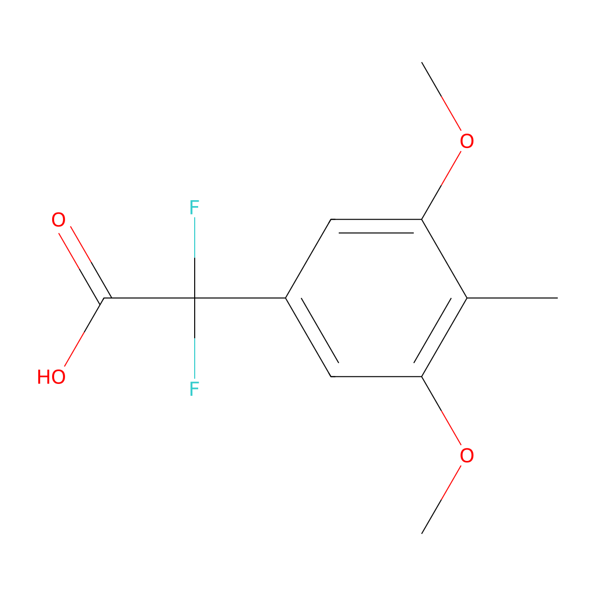 2-(3,5-Dimethoxy-4-methylphenyl)-2,2-difluoroacetic acid molecular structure, CAS 2228434-17-9