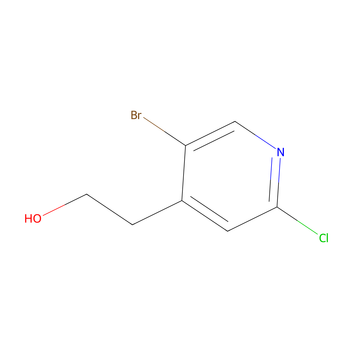 2-(5-Bromo-2-chloropyridin-4-yl)ethan-1-ol molecular structure, CAS 2228434-28-2