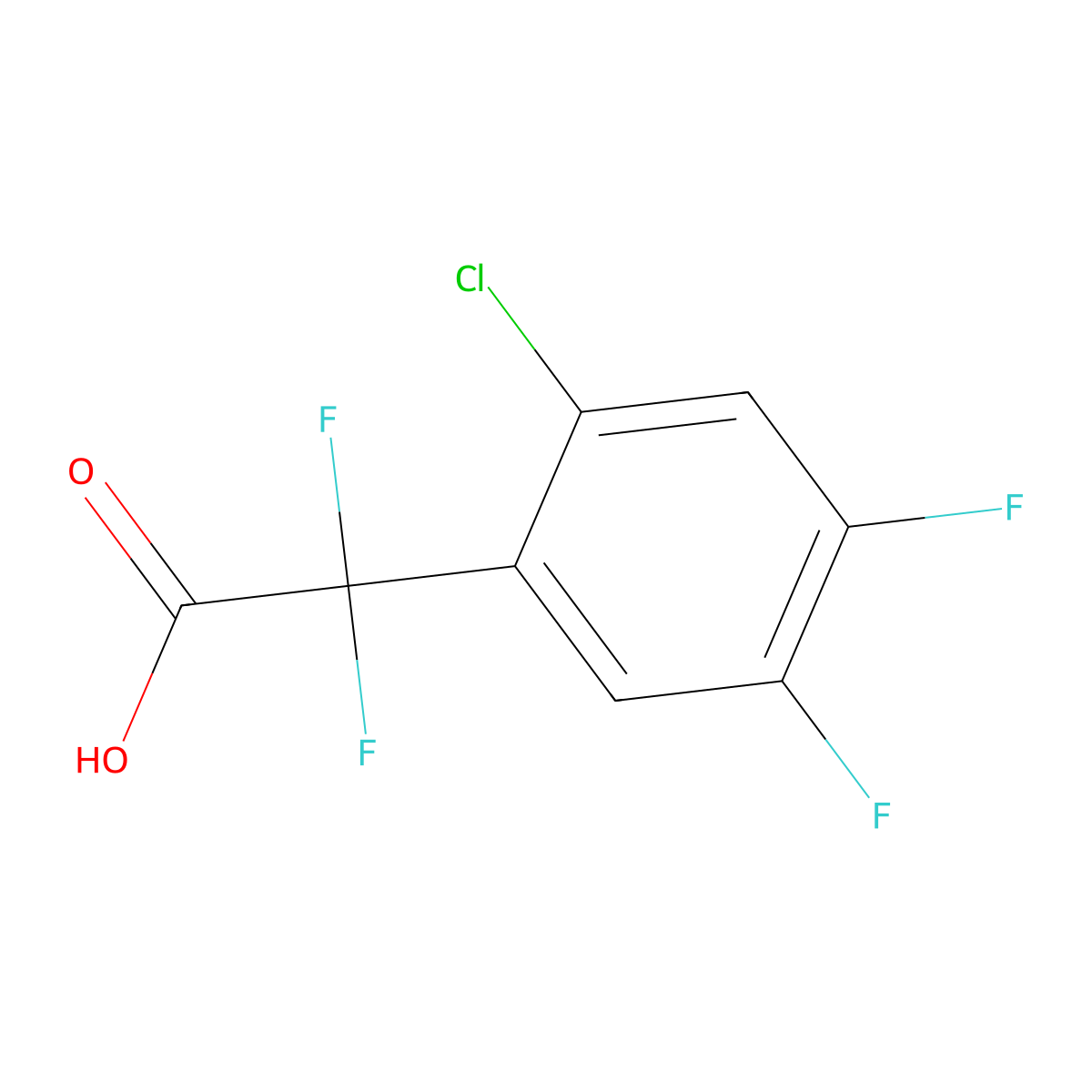 2-(2-Chloro-4,5-difluorophenyl)-2,2-difluoroacetic acid molecular structure, CAS 2228434-31-7