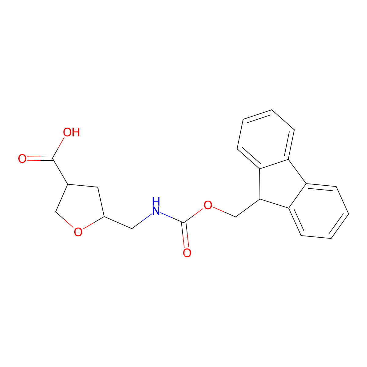 5-[({[(9H-fluoren-9-yl)methoxy]carbonyl}amino)methyl]oxolane-3-carboxylic acid molecular structure, CAS 2228434-32-8