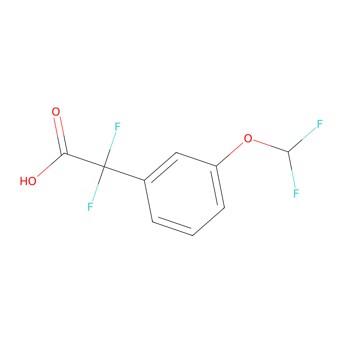 2-[3-(Difluoromethoxy)phenyl]-2,2-difluoroacetic acid molecular structure, CAS 2228434-92-0