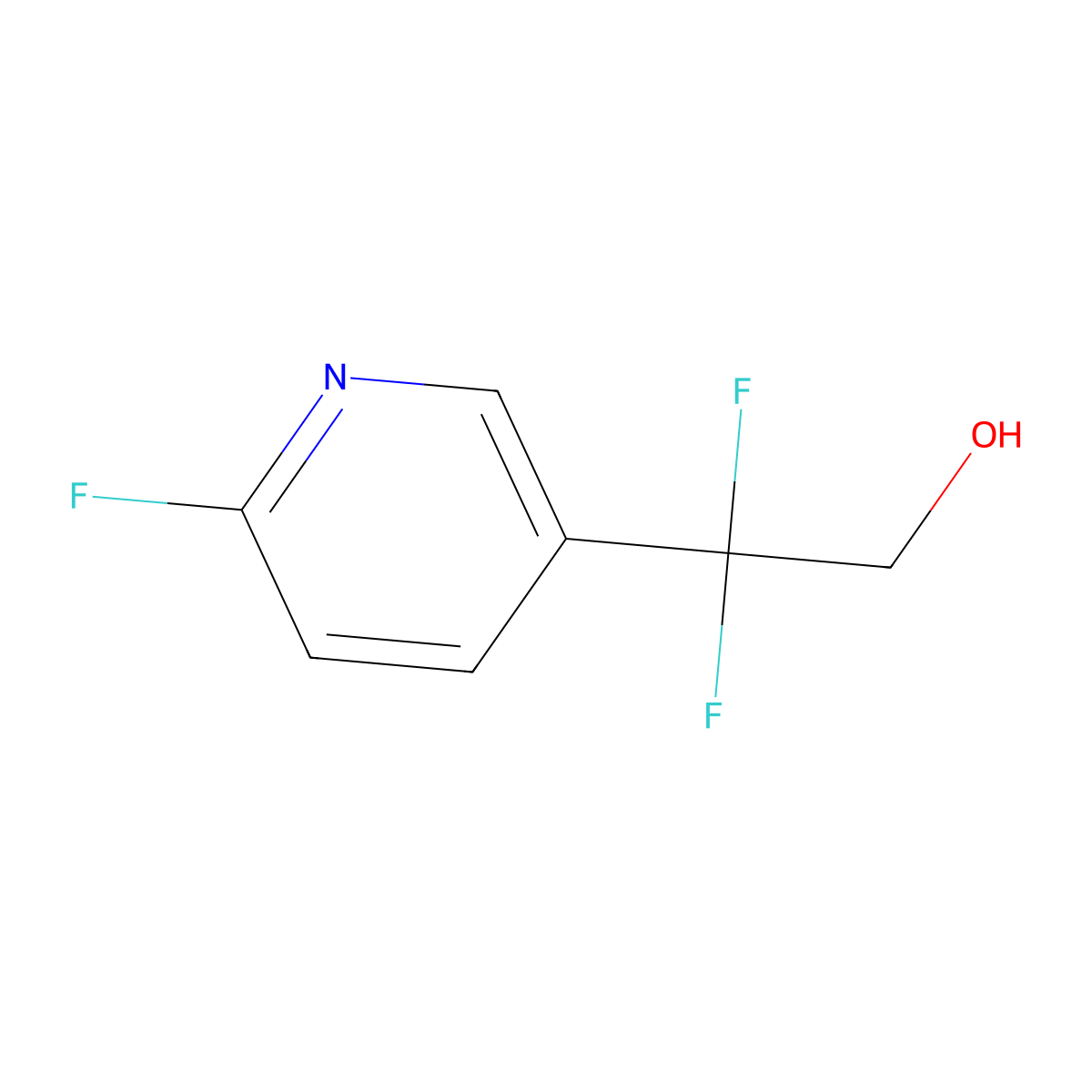 2,2-Difluoro-2-(6-fluoropyridin-3-yl)ethan-1-ol molecular structure, CAS 2228435-53-6