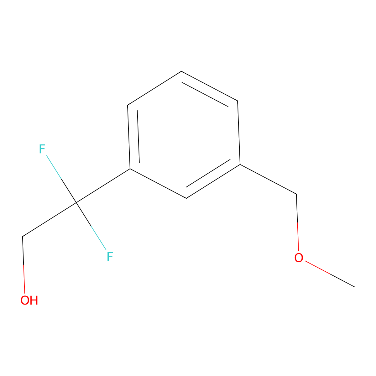 2,2-Difluoro-2-[3-(methoxymethyl)phenyl]ethan-1-ol molecular structure, CAS 2228435-95-6