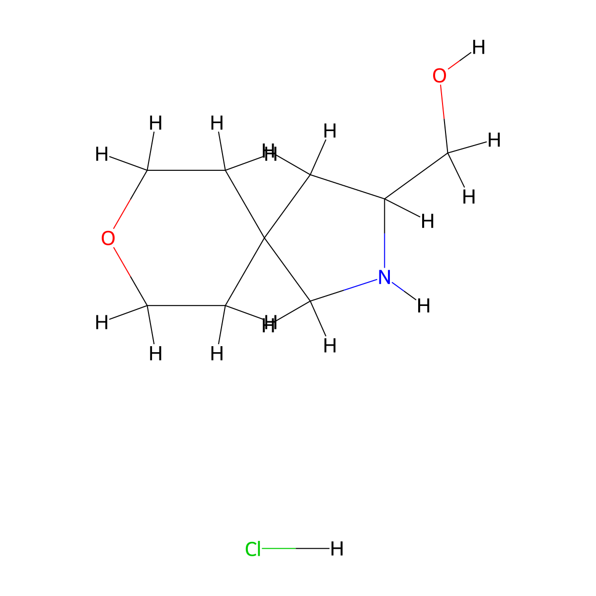 {8-Oxa-2-azaspiro[4.5]decan-3-yl}methanol hydrochloride molecular structure, CAS 2228436-07-3