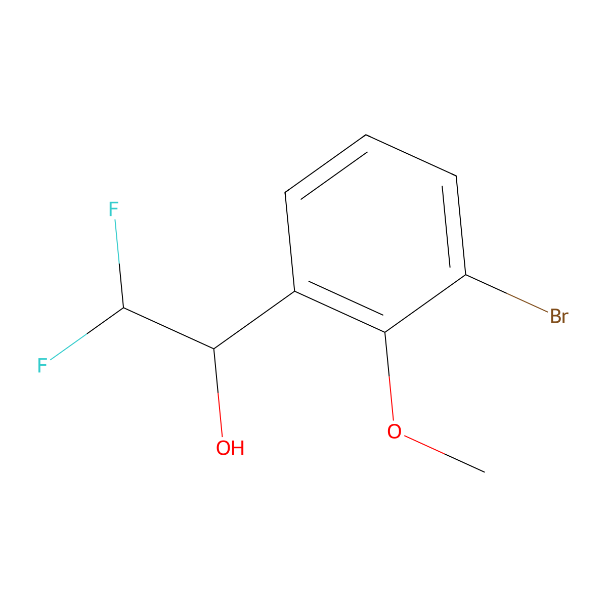 1-(3-Bromo-2-methoxyphenyl)-2,2-difluoroethan-1-ol molecular structure, CAS 2228436-74-4