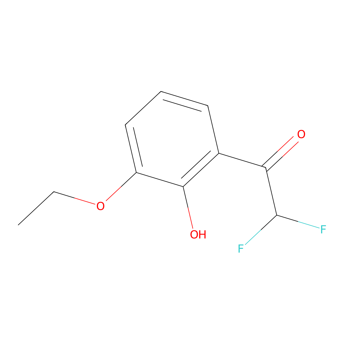 1-(3-Ethoxy-2-hydroxyphenyl)-2,2-difluoroethan-1-one molecular structure, CAS 2228436-86-8