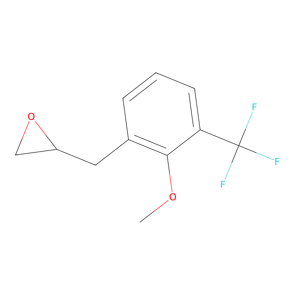 2-{[2-Methoxy-3-(trifluoromethyl)phenyl]methyl}oxirane molecular structure, CAS 2228439-37-8