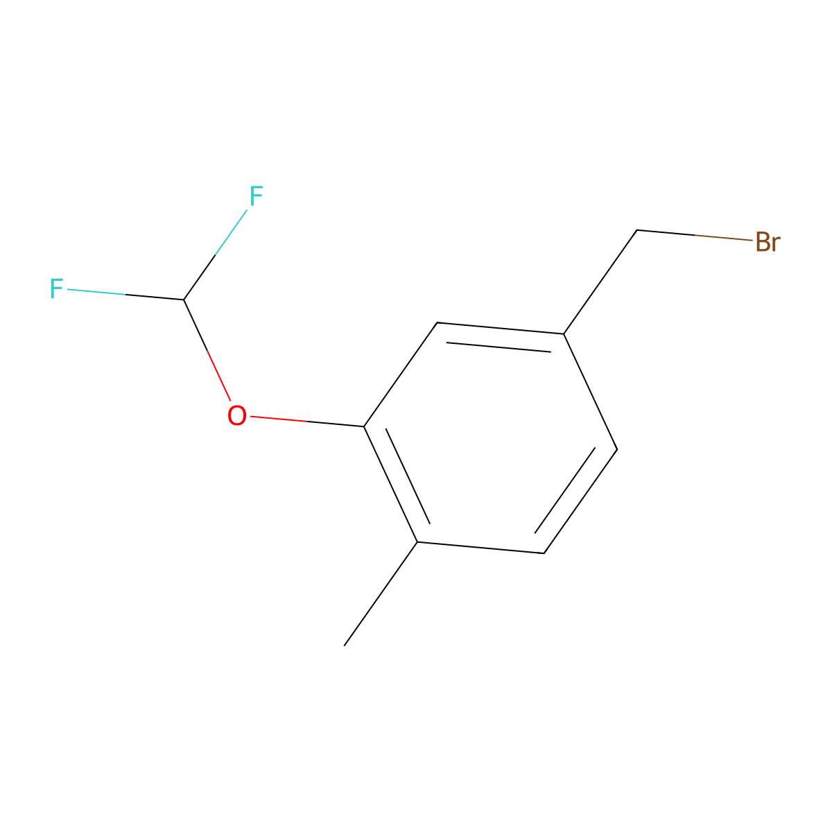 4-(Bromomethyl)-2-(difluoromethoxy)-1-methylbenzene molecular structure, CAS 2228440-34-2