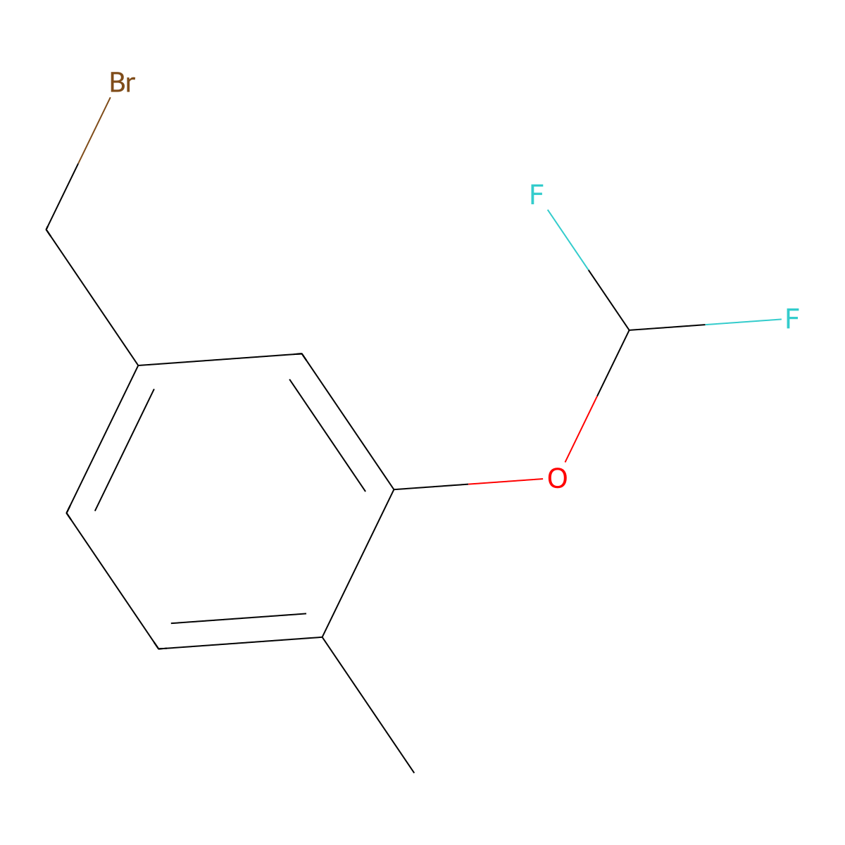 4-(Bromomethyl)-2-(difluoromethoxy)-1-methylbenzene molecular structure, CAS 2228440-34-2