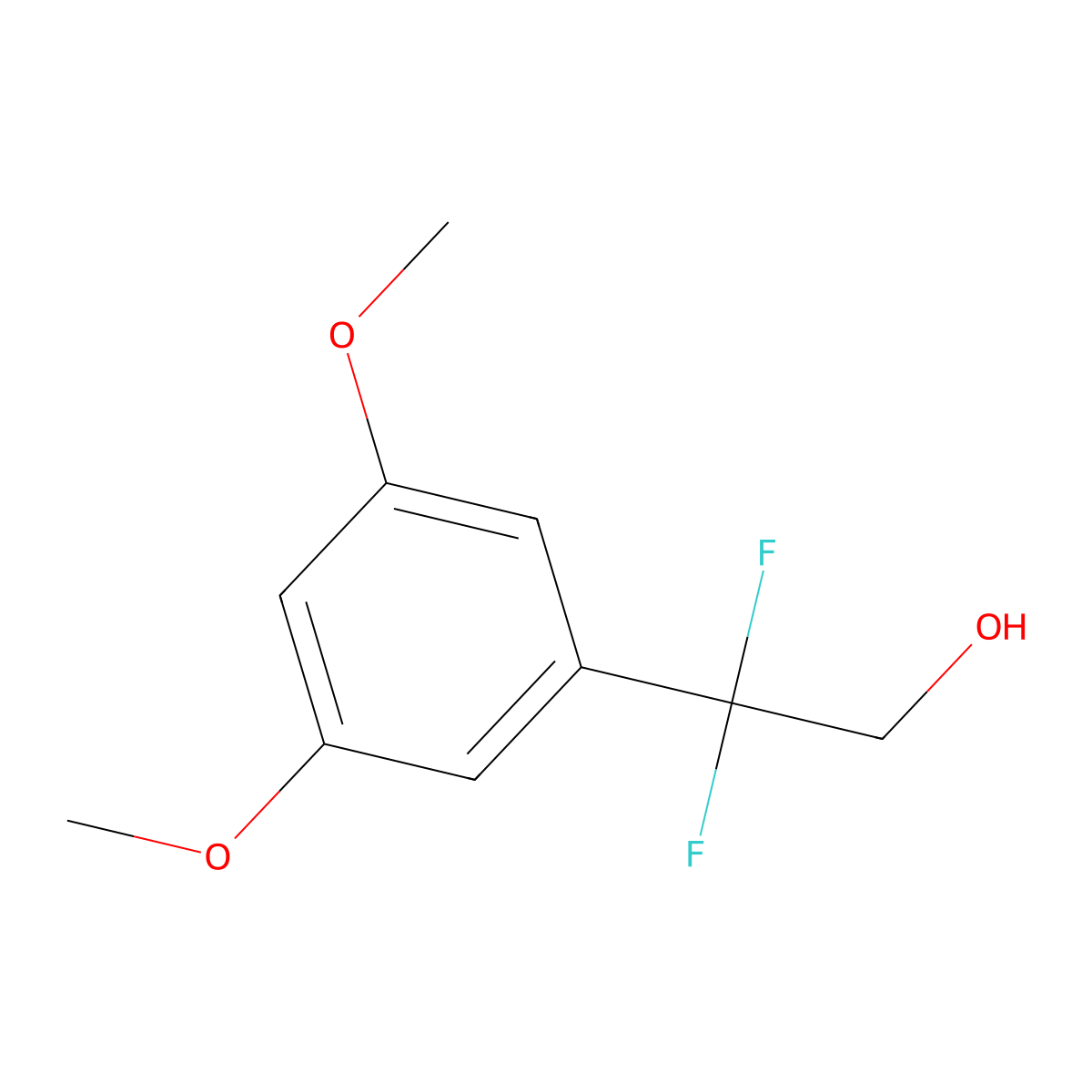2-(3,5-Dimethoxyphenyl)-2,2-difluoroethan-1-ol molecular structure, CAS 2228441-02-7