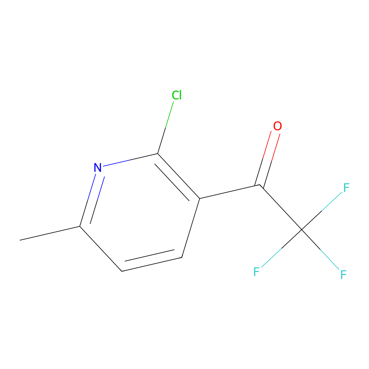 1-(2-Chloro-6-methylpyridin-3-yl)-2,2,2-trifluoroethan-1-one molecular structure, CAS 2228441-05-0