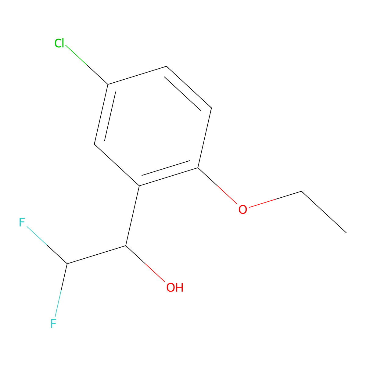 1-(5-Chloro-2-ethoxyphenyl)-2,2-difluoroethan-1-ol molecular structure, CAS 2228442-25-7