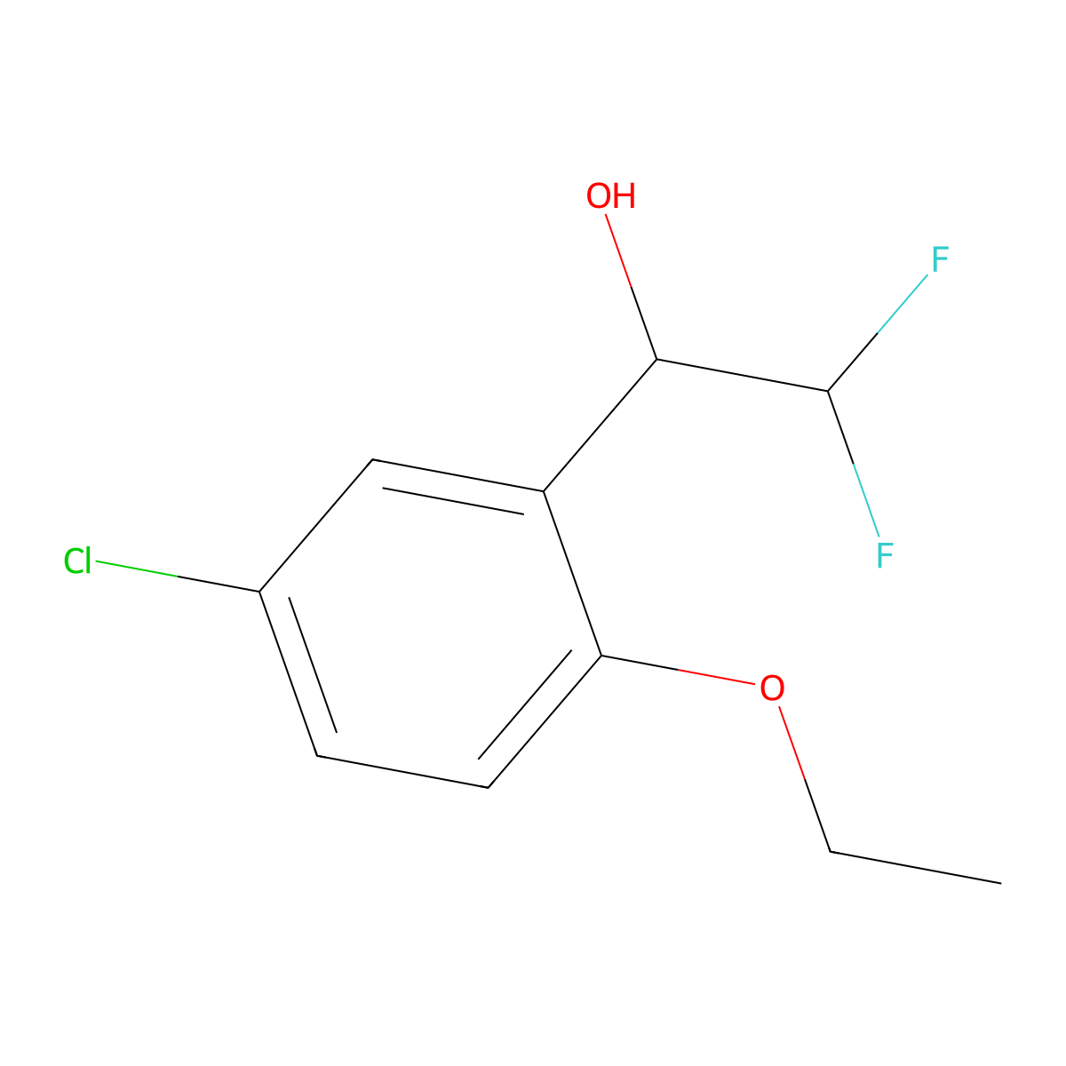 1-(5-Chloro-2-ethoxyphenyl)-2,2-difluoroethan-1-ol molecular structure, CAS 2228442-25-7