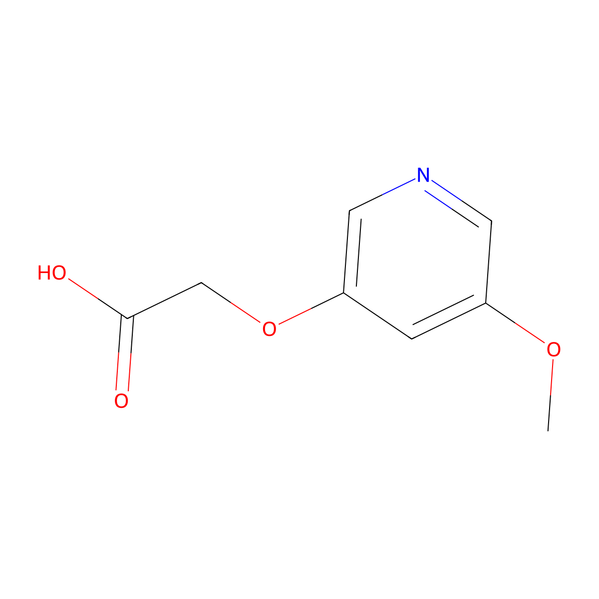 2-[(5-Methoxypyridin-3-yl)oxy]acetic acid molecular structure, CAS 2228444-25-3