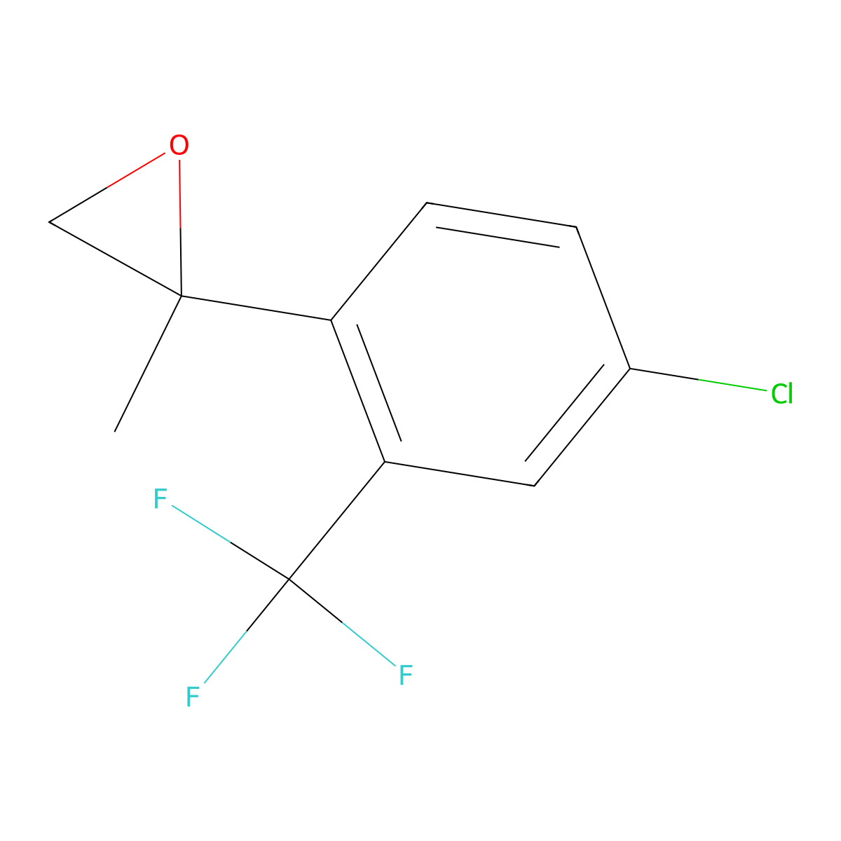 2-[4-Chloro-2-(trifluoromethyl)phenyl]-2-methyloxirane molecular structure, CAS 2228446-51-1