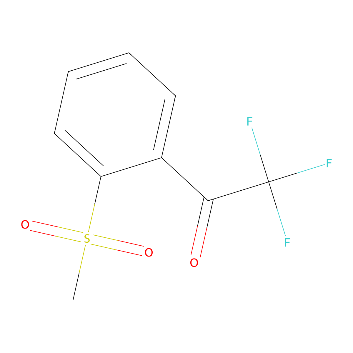 2,2,2-Trifluoro-1-(2-methanesulfonylphenyl)ethan-1-one molecular structure, CAS 2228448-27-7