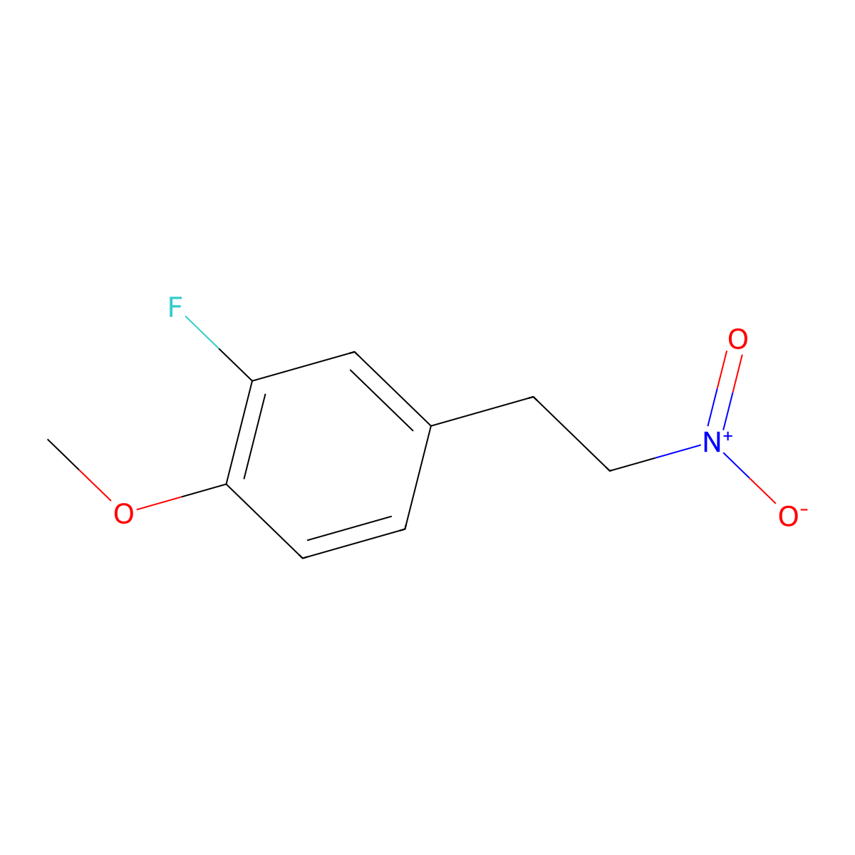 2-Fluoro-1-methoxy-4-(2-nitroethyl)benzene molecular structure, CAS 2228448-64-2