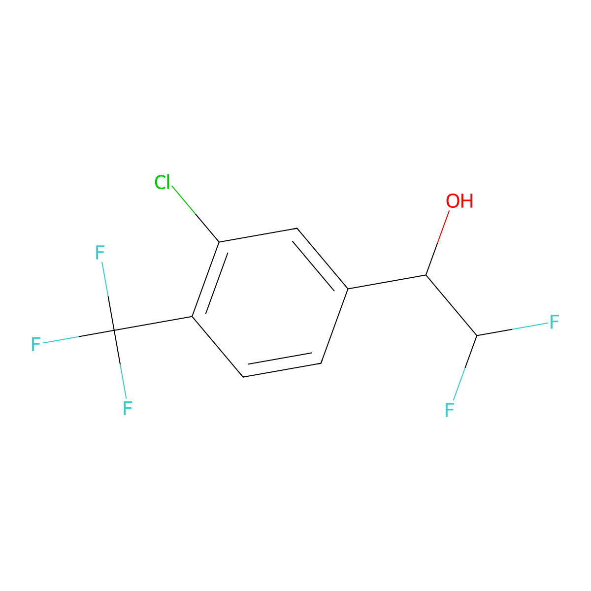 1-[3-Chloro-4-(trifluoromethyl)phenyl]-2,2-difluoroethan-1-ol molecular structure, CAS 2228449-60-1