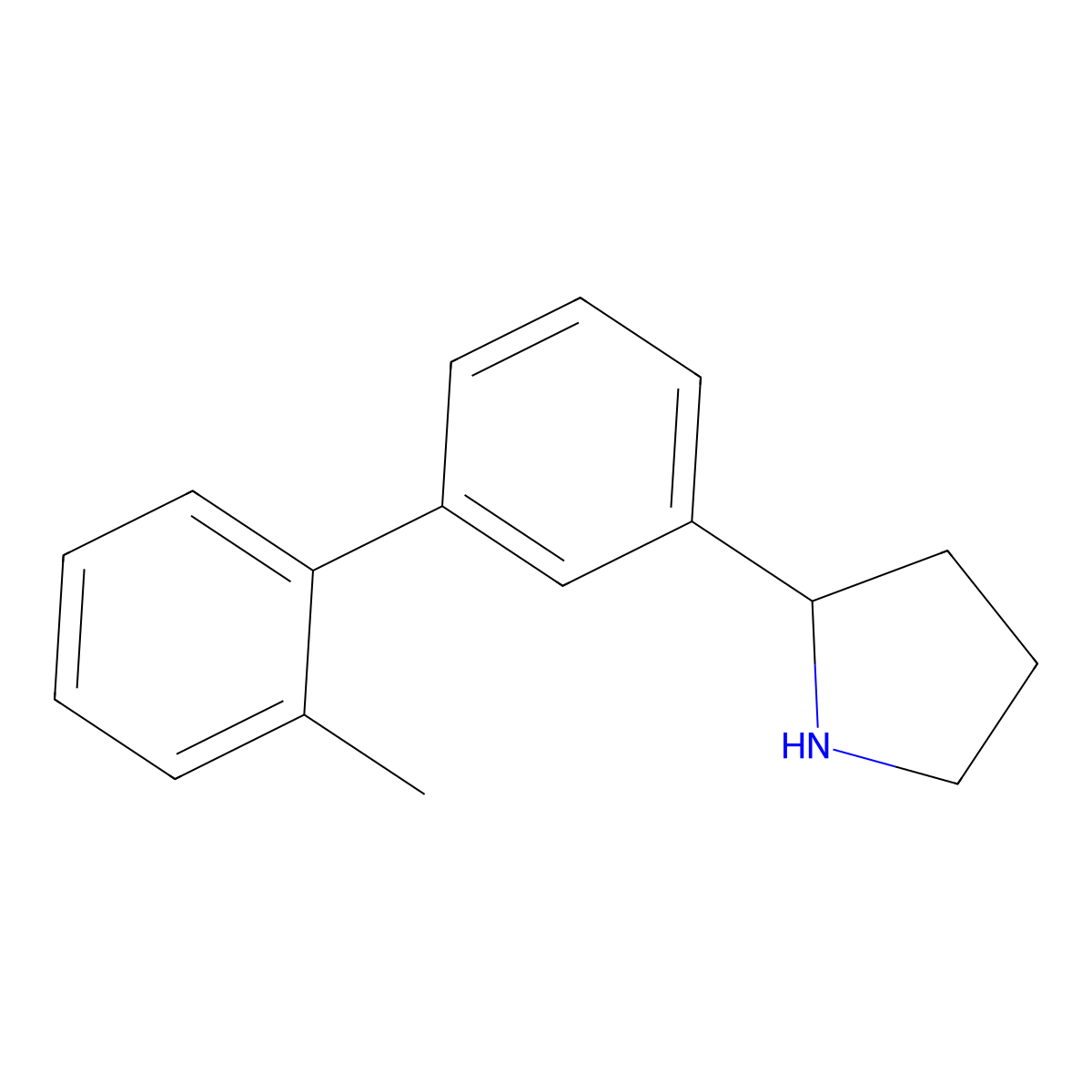 2-[3-(2-Methylphenyl)phenyl]pyrrolidine molecular structure, CAS 2228449-61-2