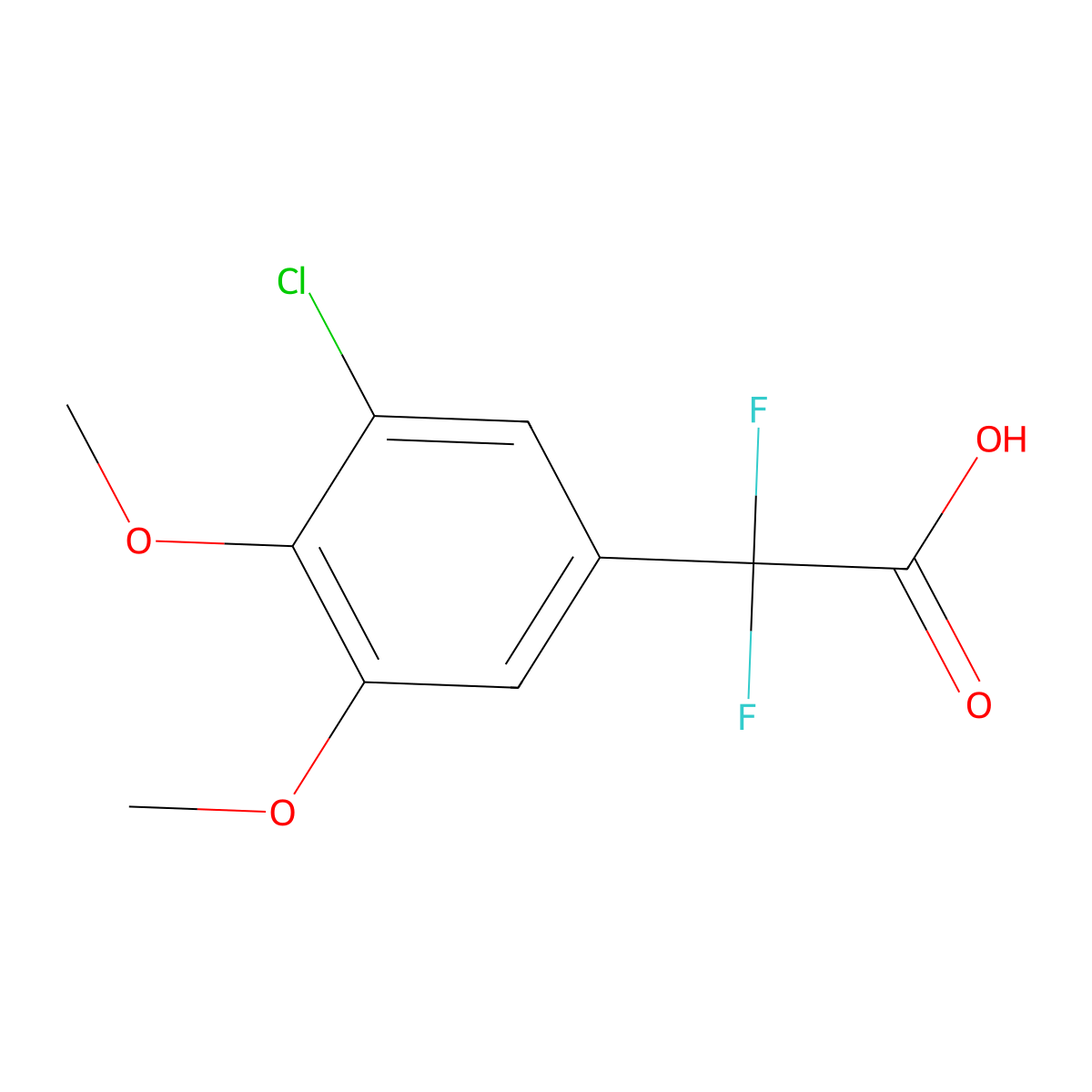 2-(3-Chloro-4,5-dimethoxyphenyl)-2,2-difluoroacetic acid molecular structure, CAS 2228450-19-7