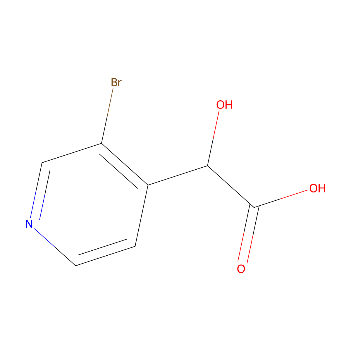 2-(3-Bromopyridin-4-yl)-2-hydroxyacetic acid molecular structure, CAS 2228450-92-6