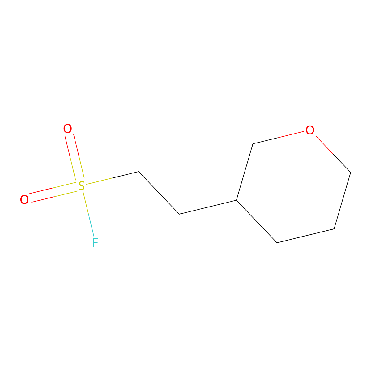 2-(Oxan-3-yl)ethane-1-sulfonyl fluoride molecular structure, CAS 2228451-30-5