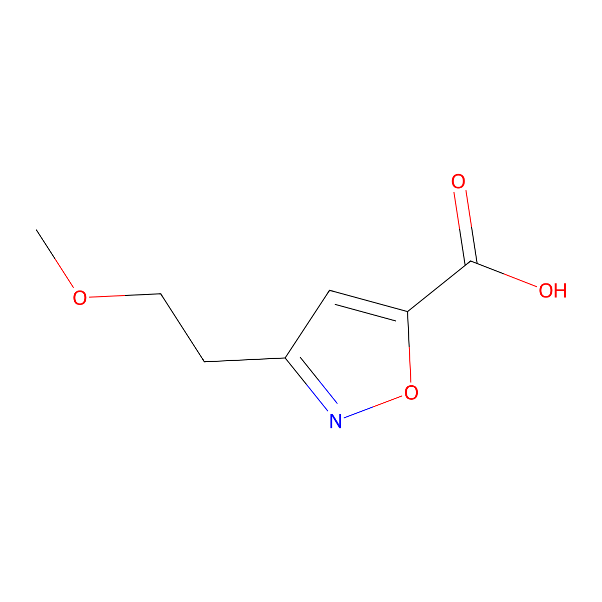3-(2-Methoxyethyl)-1,2-oxazole-5-carboxylic acid molecular structure, CAS 2228452-32-0