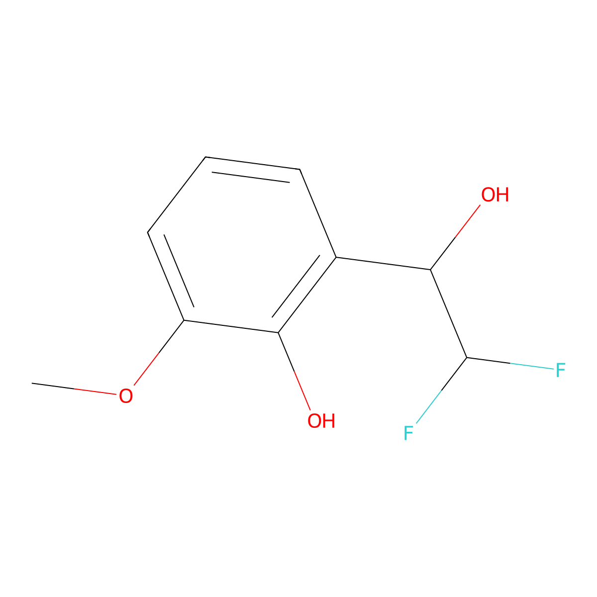 2-(2,2-Difluoro-1-hydroxyethyl)-6-methoxyphenol molecular structure, CAS 2228452-42-2