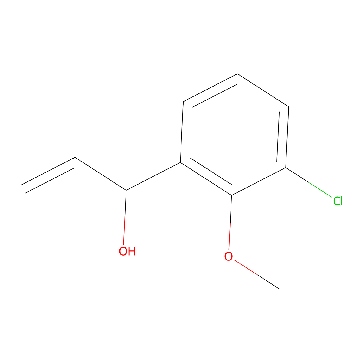 1-(3-Chloro-2-methoxyphenyl)prop-2-en-1-ol molecular structure, CAS 2228453-24-3